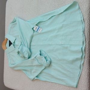 NWT - INC International Concepts XL Pale Turquoise Linen/Cotton Summer Shirt